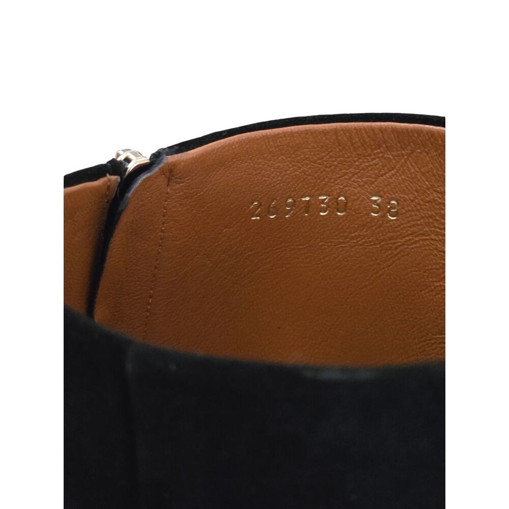 Gucci Black Suede Knee High Riding Platform Boots Bamboo Tassel Tall Heels 38 8 - Picture 4 of 10